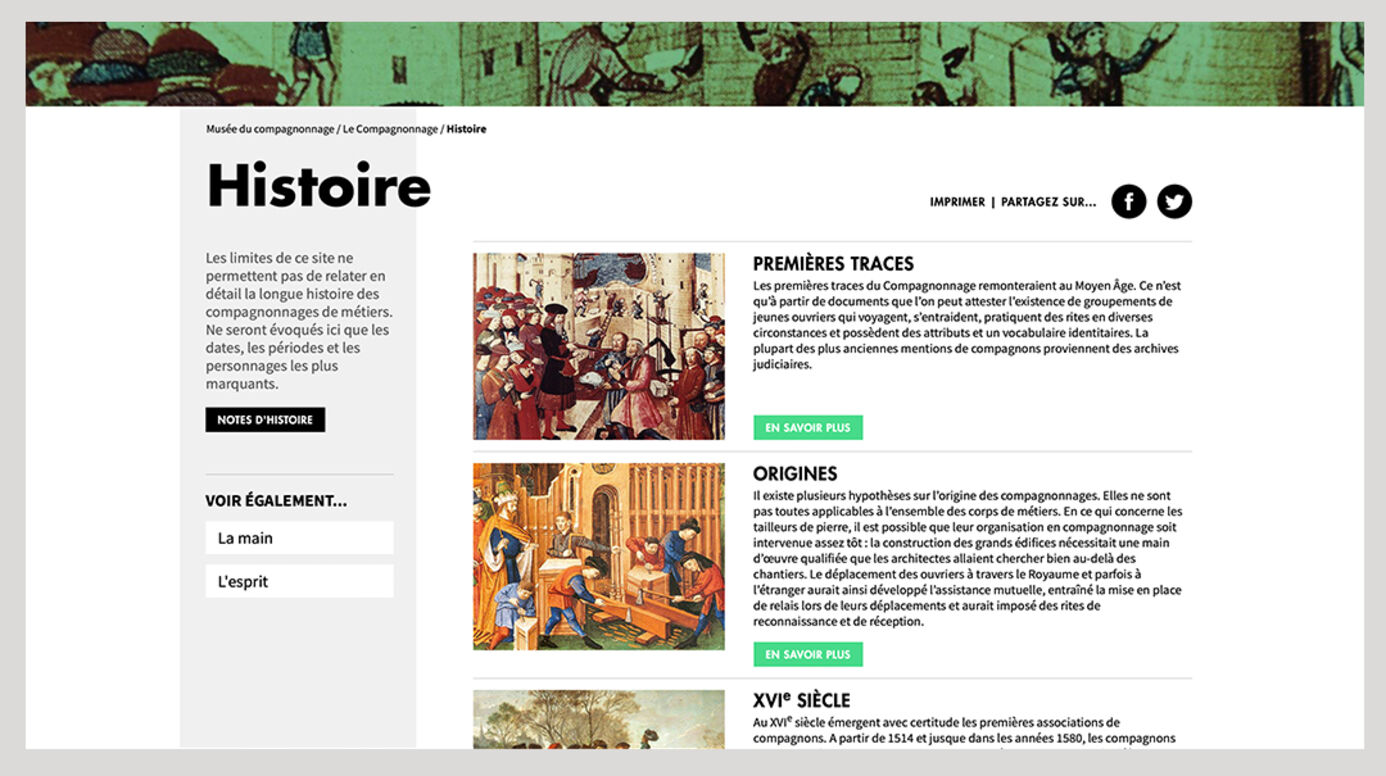 site internet du musée du Compagnonnage