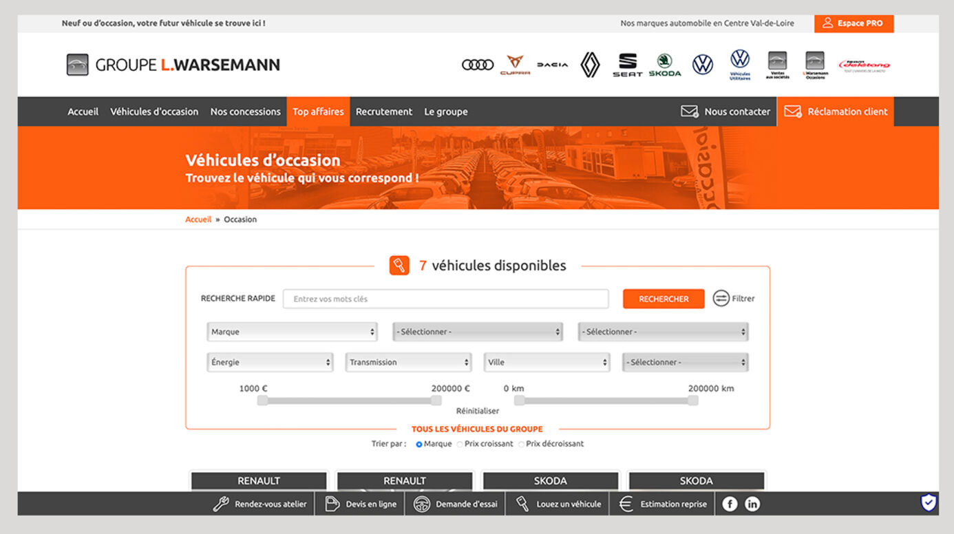 site Internet Groupe L. Warsemann