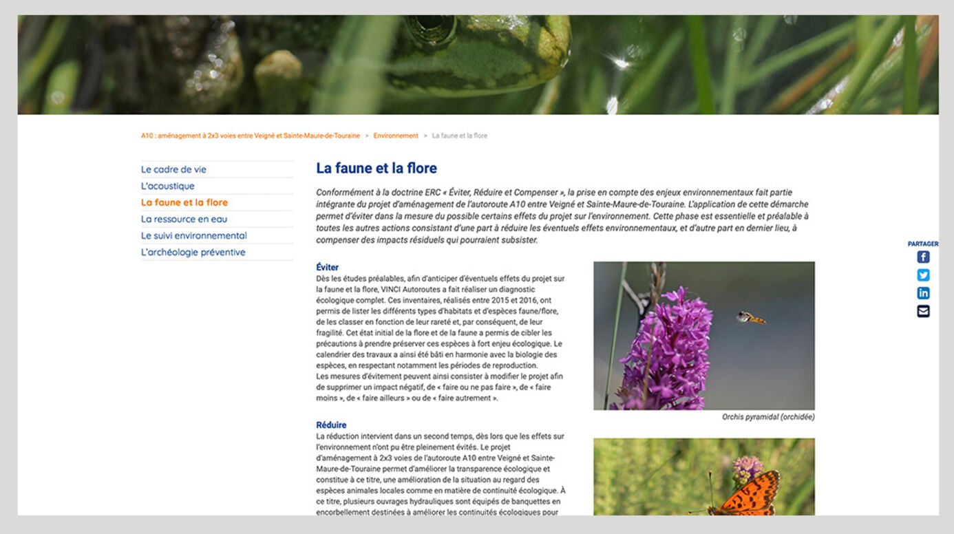 site internet VINCI Autoroutes A10